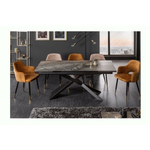 Table rectangulaire STELIX grise anthracite vu de face sans extension