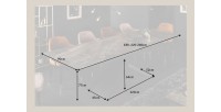 Table rectangulaire STELIX grise anthracite dimensions
