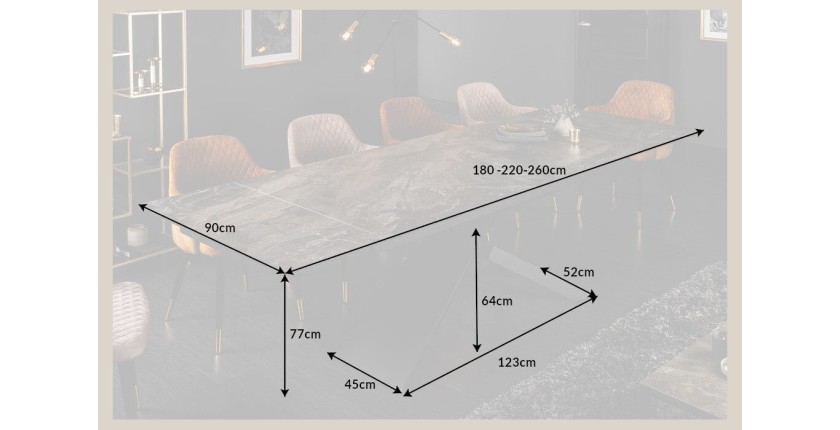 Table rectangulaire STELIX grise anthracite dimensions