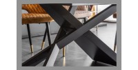 Zoom sur les détails de la structure de la table STELIX grise anthracite