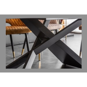 Zoom sur les détails de la structure de la table STELIX grise anthracite