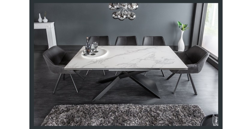 Table STELIX blanche vu de face sans extension
