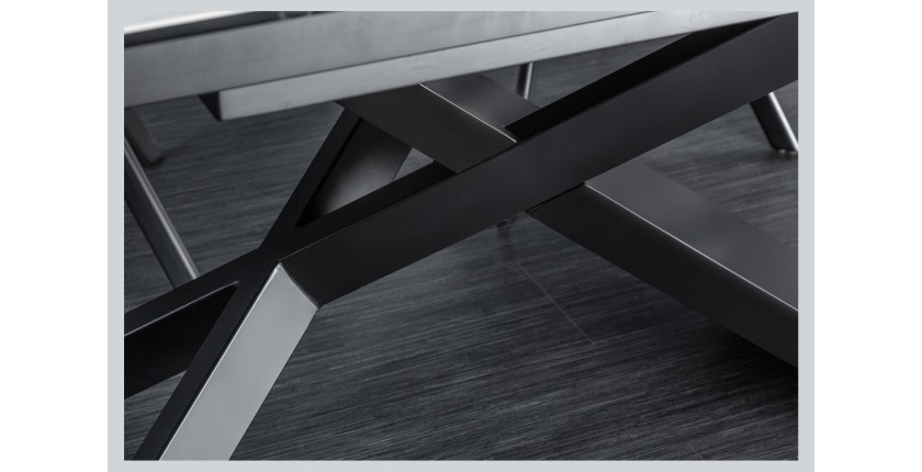 Zoom sur les détails de la structure de la table STELIX blanche