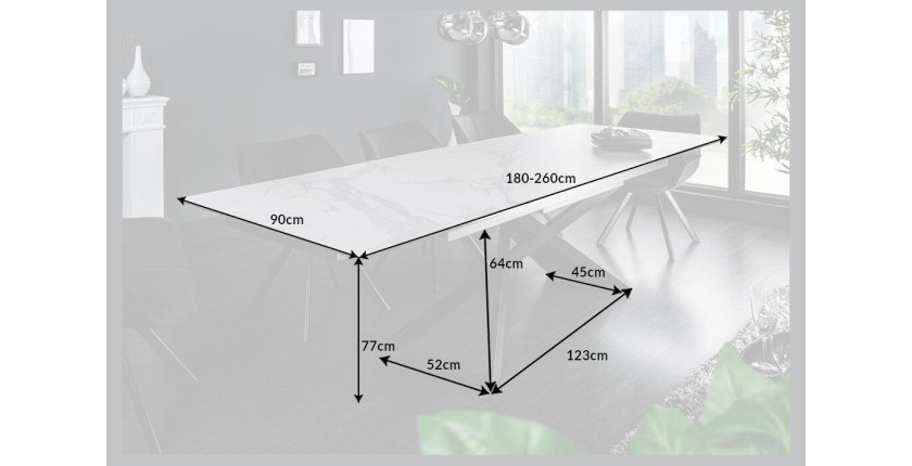 Table STELIX blanche dimensions