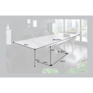 Table STELIX blanche dimensions
