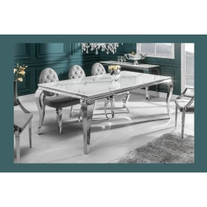 Table VELENA avec plateau blanc 200cm mise en situation