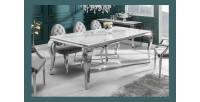 Table VELENA avec plateau blanc 180cm mise en situation