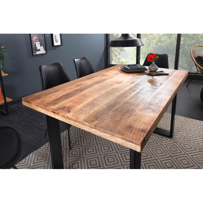 Table LODEN en bois de manguier 120cm vu de côté