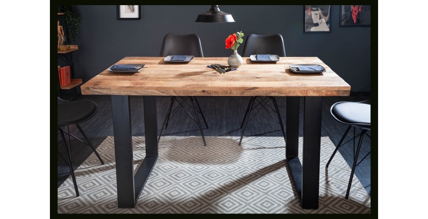 Table LODEN en bois de manguier 120cm vu de face
