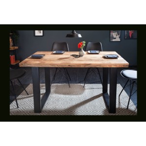 Table LODEN 140cm en bois de manguier vu de face