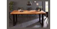 Table LODEN 200cm en bois de Sheesham vu de face