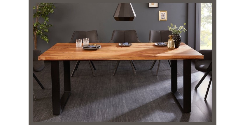 Table LODEN 200cm en bois de Sheesham vu de face
