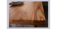 Zoom sur le coin de la table LODEN 200cm en bois de Sheesham