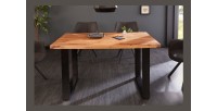 Table LODEN 140cm bois de Sheesham vu de face