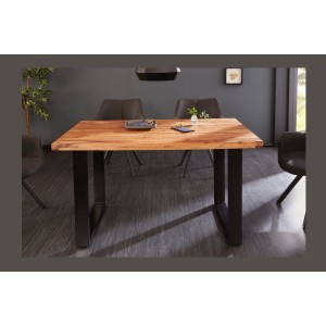 Table LODEN 140cm bois de Sheesham vu de face