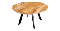 Table LODEN ronde bois clair 145 cm fond blanc