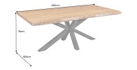 Table ARKAYA bois clair 200cm dimensions