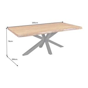 Table ARKAYA bois clair 200cm dimensions