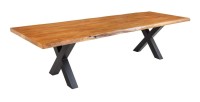 Table ARKAYA bois d'acacia 300cm plateau 55mm
