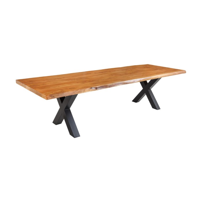 Table ARKAYA bois d'acacia 300cm plateau 55mm