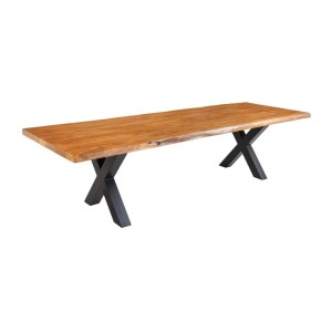 Table ARKAYA bois d'acacia 300cm plateau 55mm