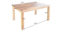 Table TAVINA 135cm dimensions