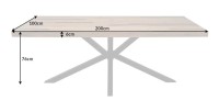 Table SOLARA en pin recyclé 200cm dimensions