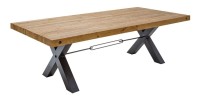 Table CAVARA en bois de pin 200cm avec pieds en X