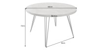 Table de salle à manger TALOA – Bois de manguier gris et métal noir – 120 cm – Forme ronde – Style contemporain