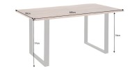 Table de salle à manger ARKAYA 180 cm – Plateau en bois d’acacia sauvage verni et pieds en métal noir en U – Style industriel