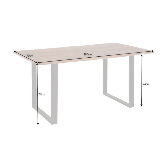 Table ARKAYA en bois d'acacia 180cm dimensions