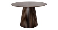 Table de salle à manger KANOVA 120 cm – Plateau rond en chêne foncé et pied central design – Style contemporain