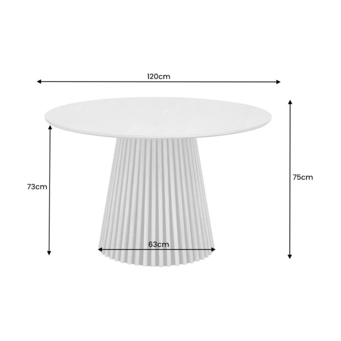 Eettafel KANOVA 120 cm – Rond blad van donker eikenhout en centrale designvoet – Hedendaagse stijl