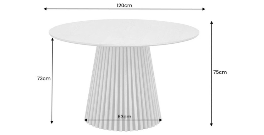 Table de salle à manger KANOVA 120 cm – Plateau rond en chêne foncé et pied central design – Style contemporain