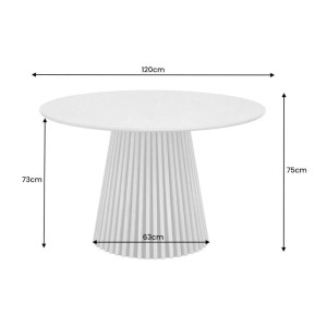 Table de salle à manger KANOVA 120 cm – Plateau rond en chêne foncé et pied central design – Style contemporain