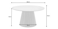 Table KANOVA 140 cm – Plateau rond en chêne clair et pied central design – Style contemporain