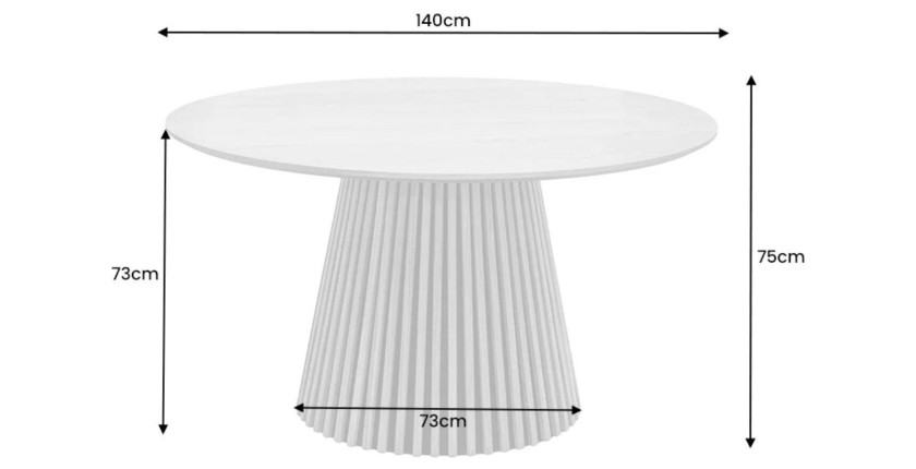 Table KANOVA 140 cm – Plateau rond en chêne clair et pied central design – Style contemporain
