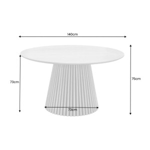 Table KANOVA 140 cm – Plateau rond en chêne clair et pied central design – Style contemporain