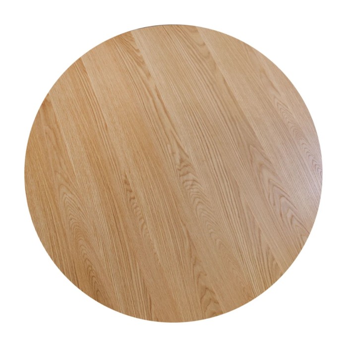 Table ronde KANOVA en bois clair 140cm vu de haut