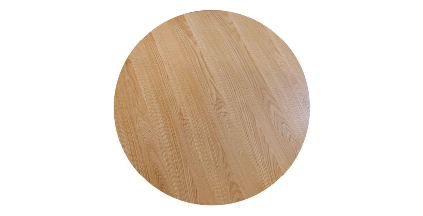 Table KANOVA 140 cm – Plateau rond en chêne clair et pied central design – Style contemporain