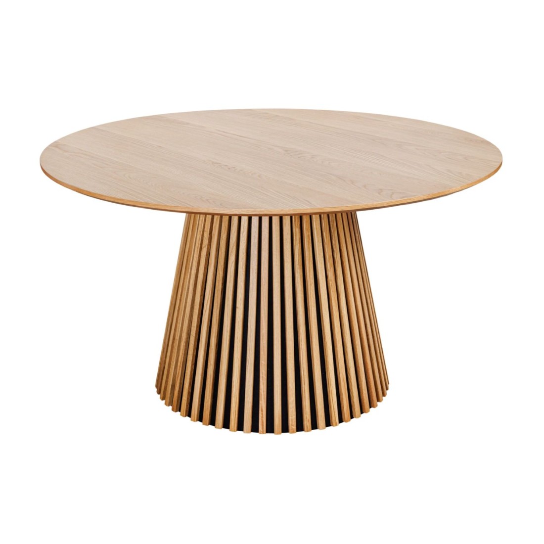 Table KANOVA 140 cm – Plateau rond en chêne clair et pied central design – Style contemporain