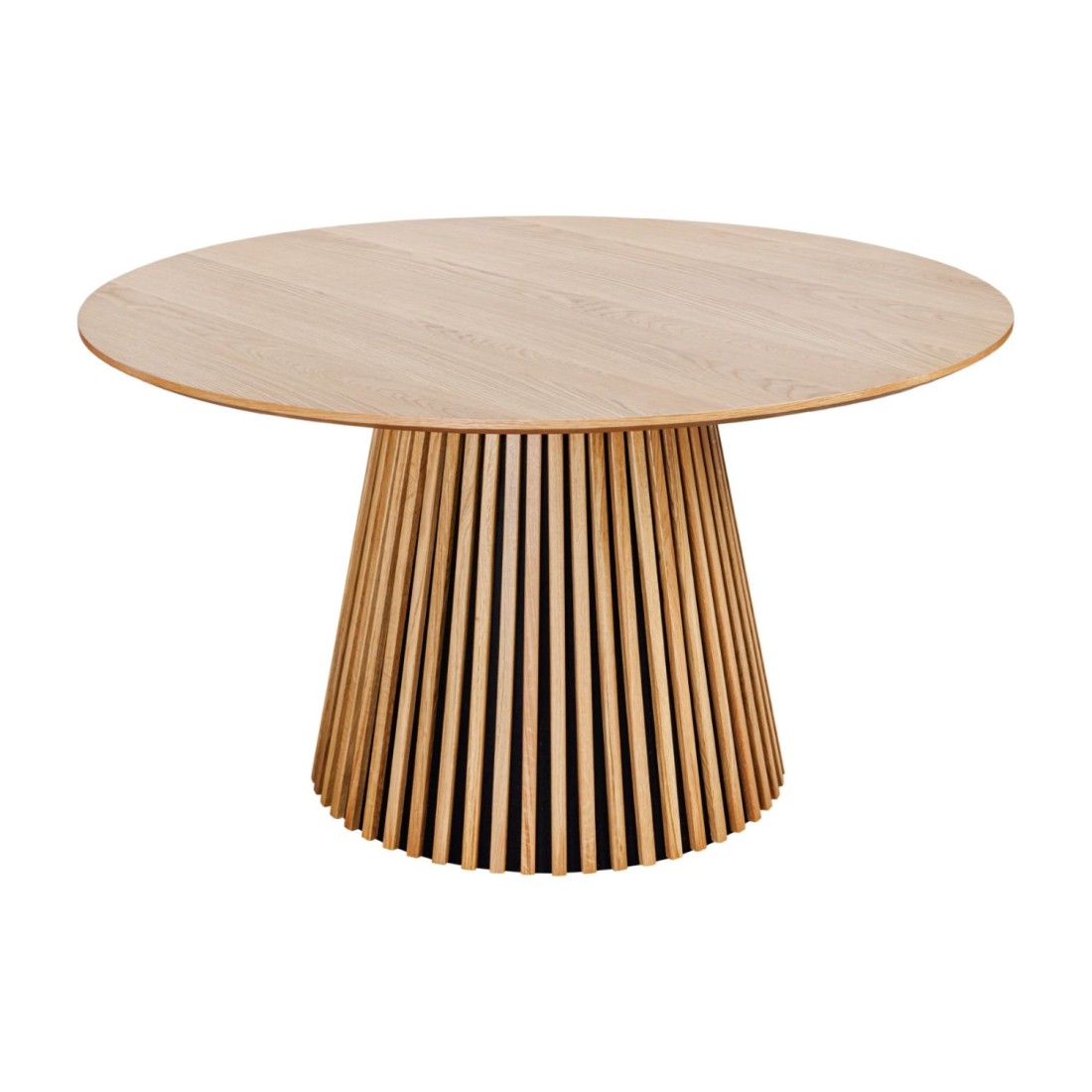 Table de salle à manger KANOVA 120 cm – Plateau rond en chêne clair et pied central design – Style contemporain
