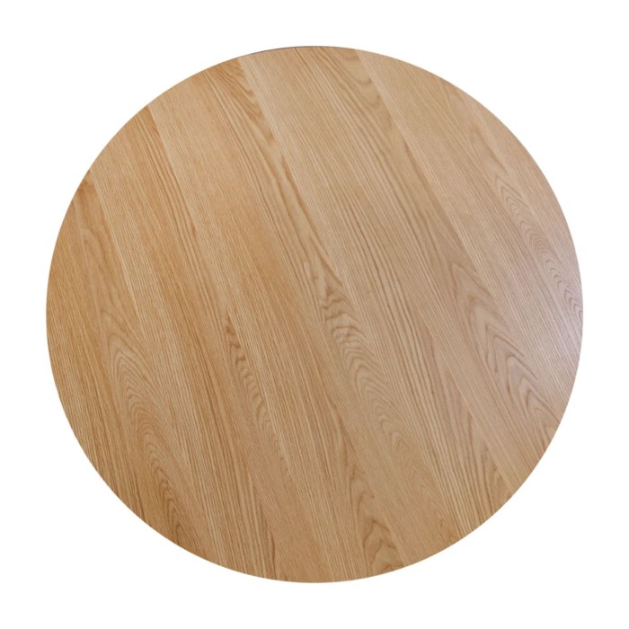 Eettafel KANOVA 120 cm - Rond blad van licht eikenhout en centrale designvoet - Hedendaagse stijl