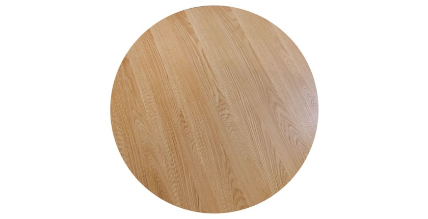 Table de salle à manger KANOVA 120 cm – Plateau rond en chêne clair et pied central design – Style contemporain