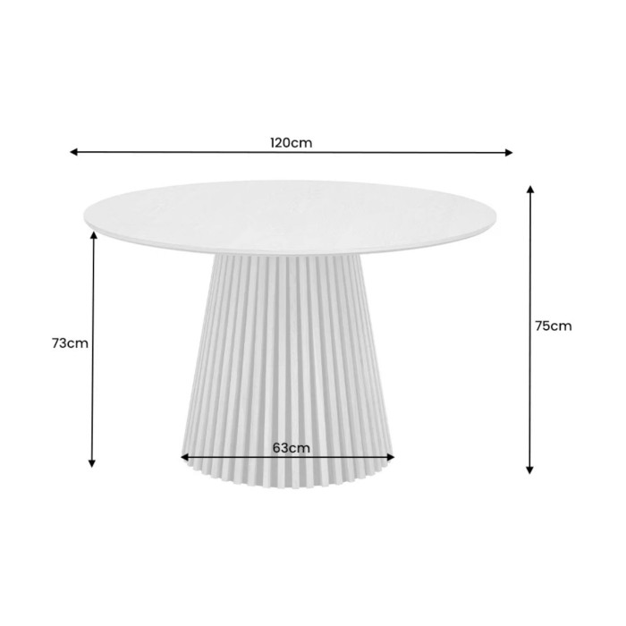 Eettafel KANOVA 120 cm - Rond blad van licht eikenhout en centrale designvoet - Hedendaagse stijl