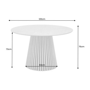 Table de salle à manger KANOVA 120 cm – Plateau rond en chêne clair et pied central design – Style contemporain