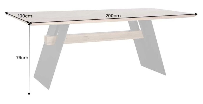 Table de salle à manger ZENTOR 200 cm – Plateau en chêne sauvage et pieds en métal noir – Style industriel haut de gamme