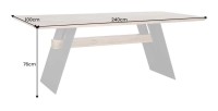 Table de salle à manger ZENTOR 240 cm – Plateau en chêne sauvage huilé et pieds métal noir – Esprit industriel élégant
