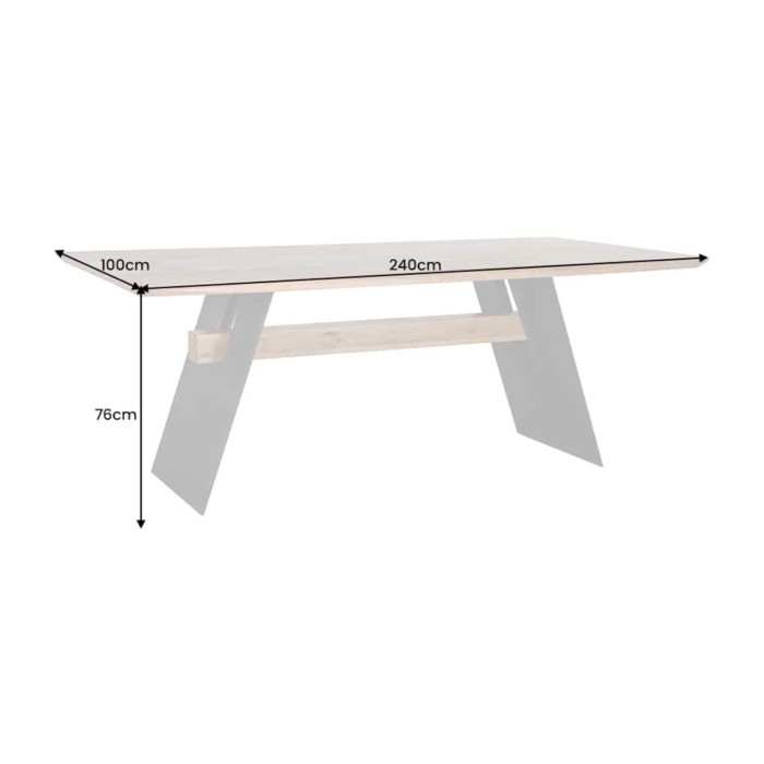Tavolo da pranzo ZENTOR 240 cm – Piano in rovere selvatico oliato e gambe in metallo nero – Stile industriale elegante