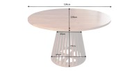 Table de salle à manger TALMA 130 cm – Plateau rond en acacia verni – Esprit rustique et chaleureux